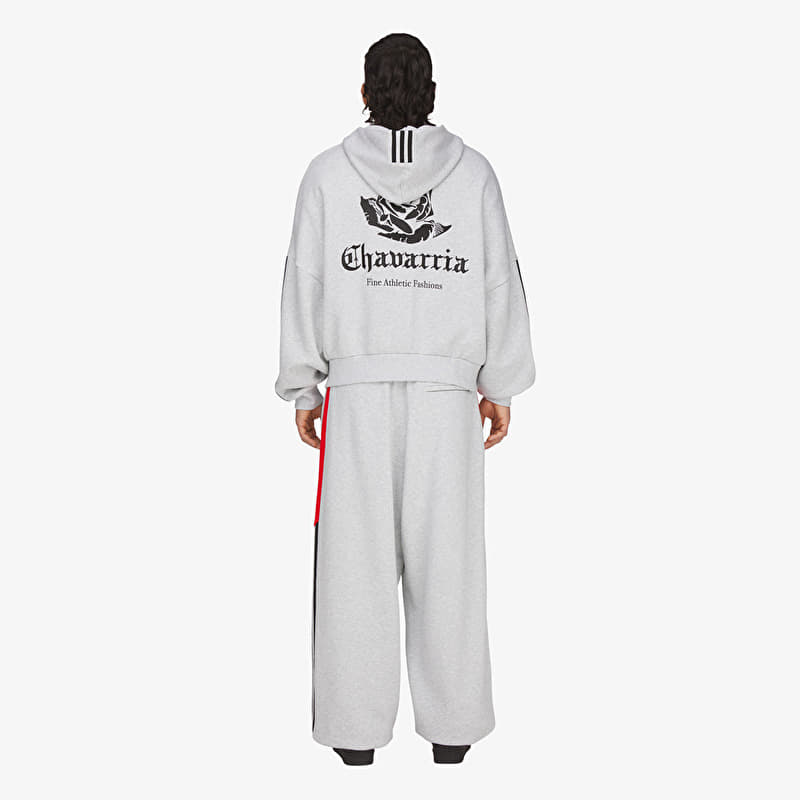 adidas x Willy Chavarria Full Zip Logo Hoodie Light Grey Heather