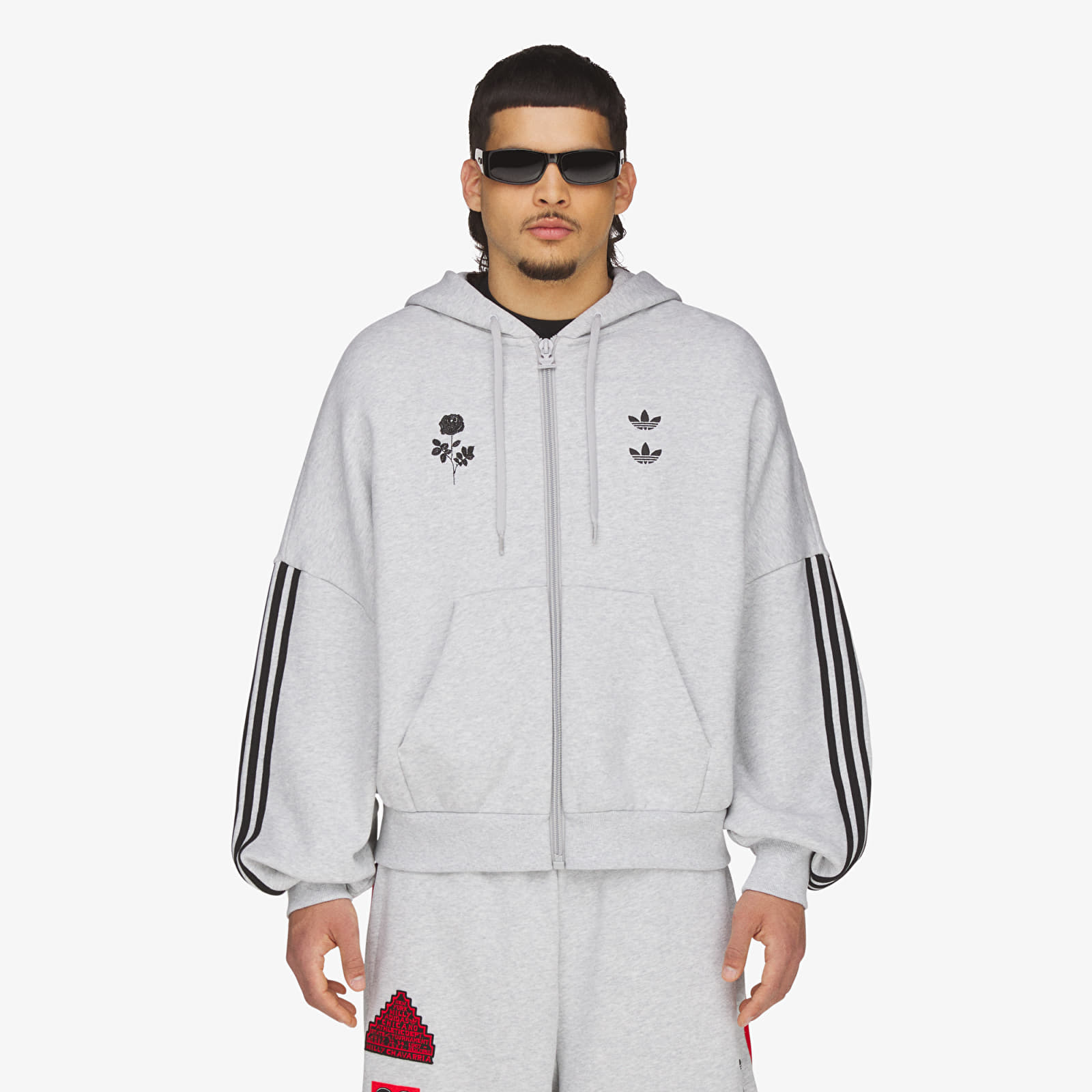 Φούτερ adidas x Willy Chavarria Full Zip Logo Hoodie Light Grey Heather