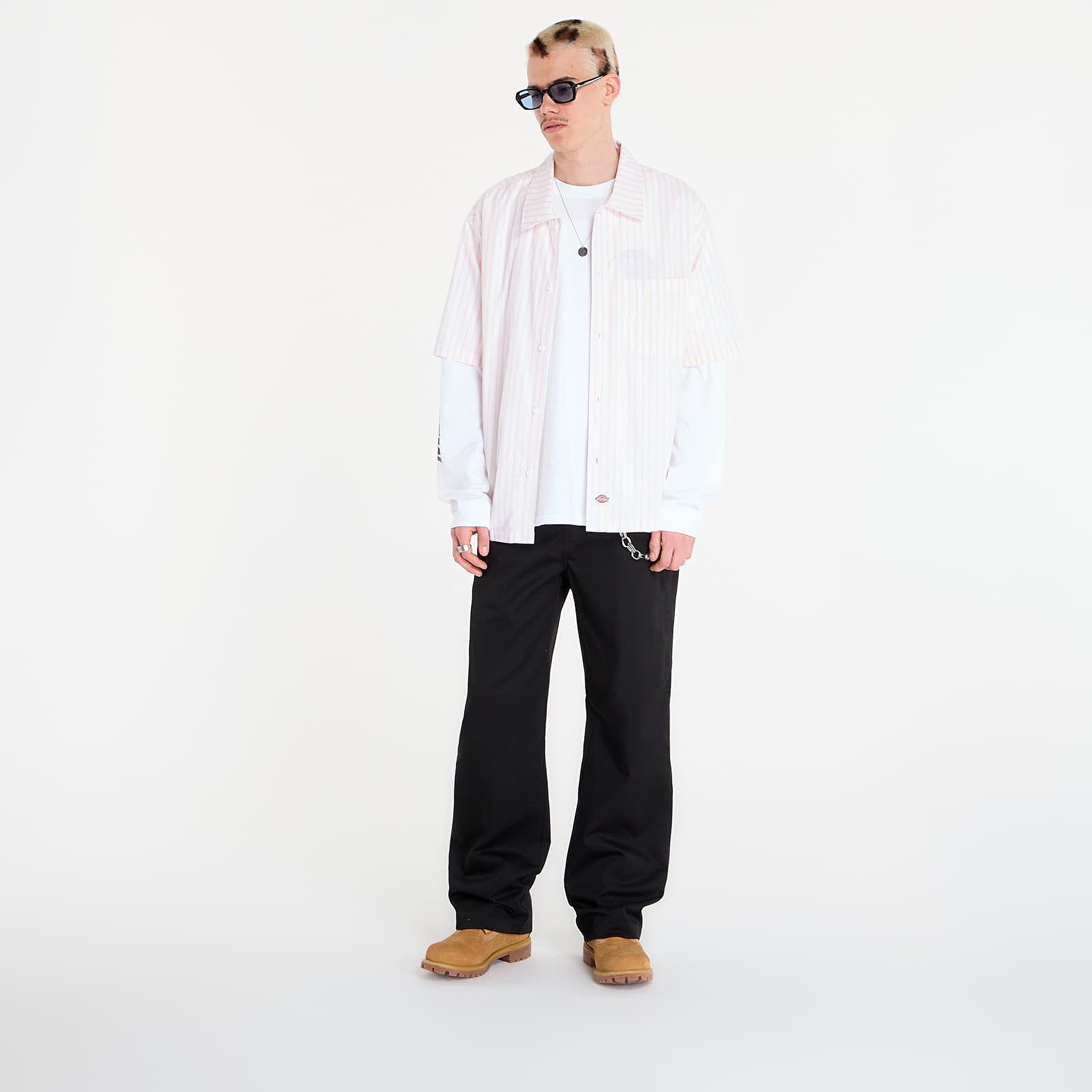 Shirts Dickies Venedocia Stripe Shirt Short Sleeve White