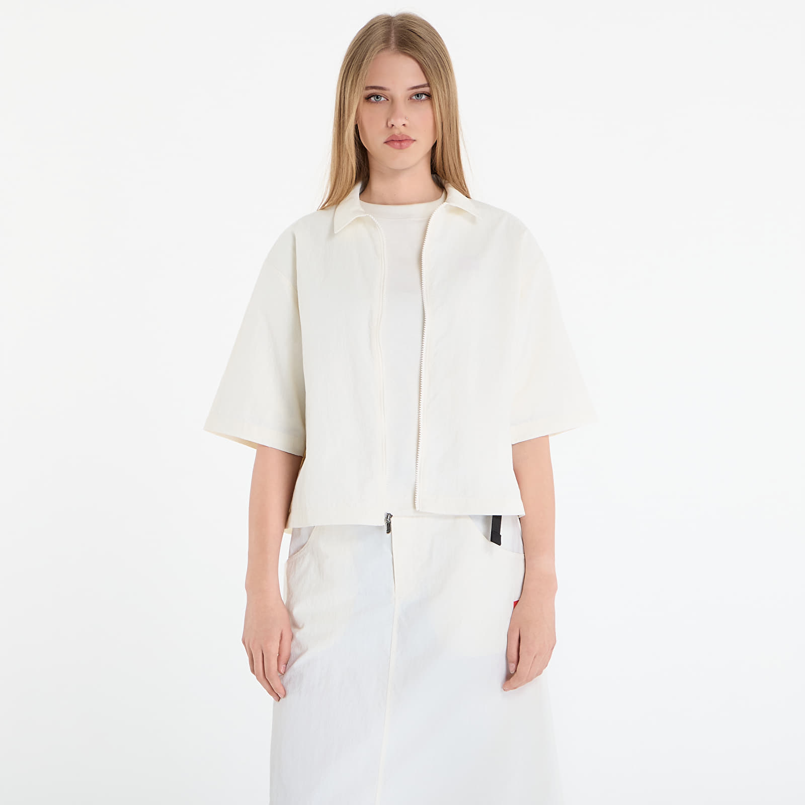 Dámské košile The North Face Redbox Nylon S/S Shirt White Dune