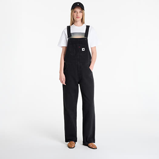 Vaqueros Carhartt WIP W' Bib Overall Straight Black Stone Washed