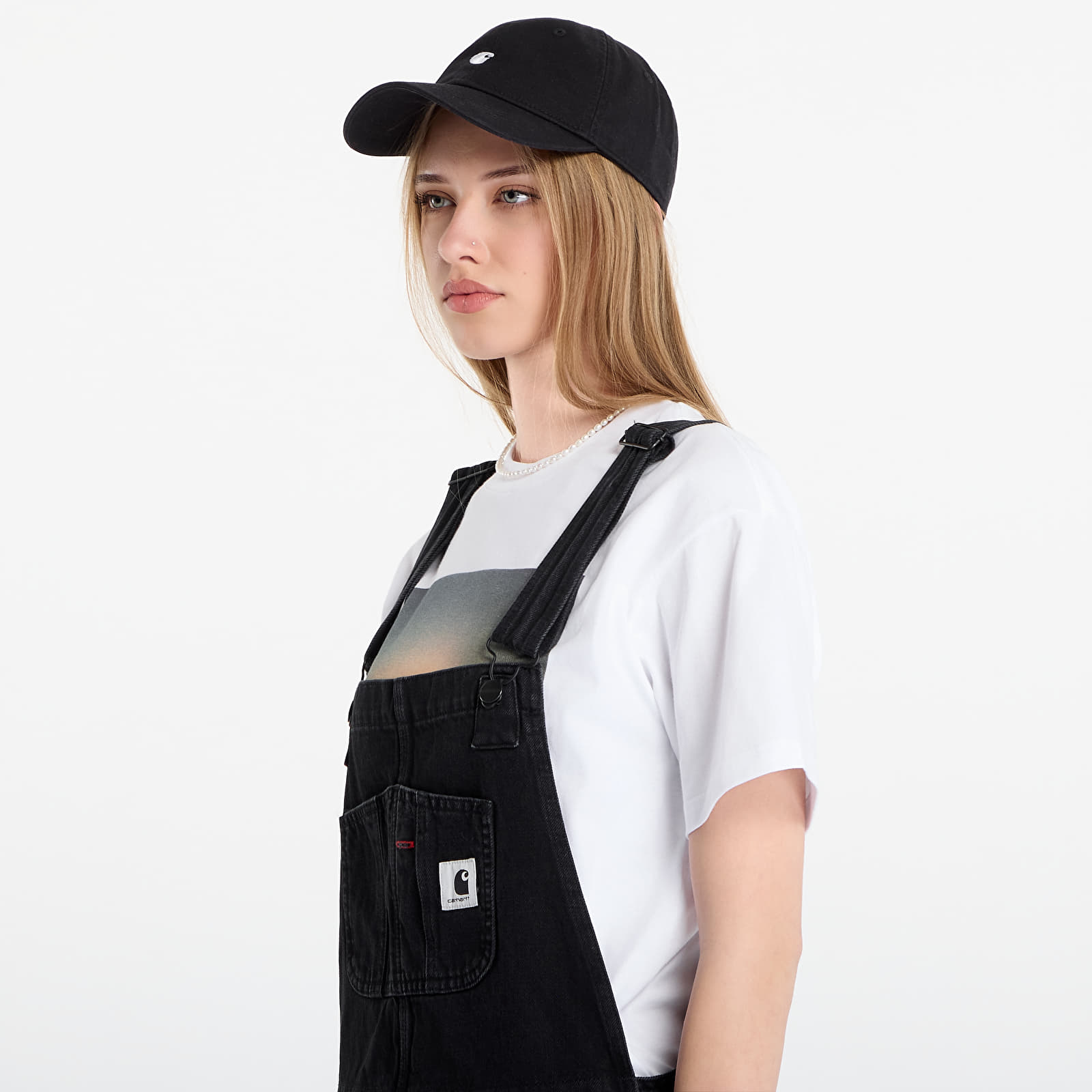 Jeans för kvinnor Carhartt WIP W' Bib Overall Straight Black Stone Washed