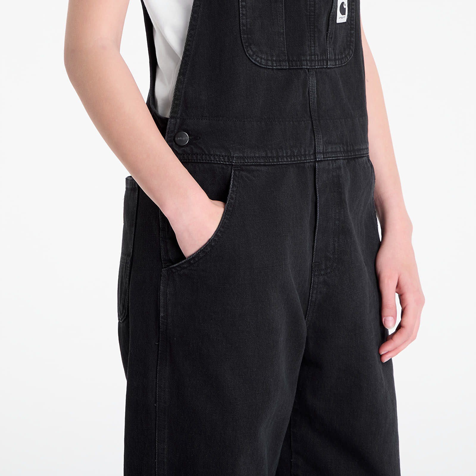 Jeans för kvinnor Carhartt WIP W' Bib Overall Straight Black Stone Washed