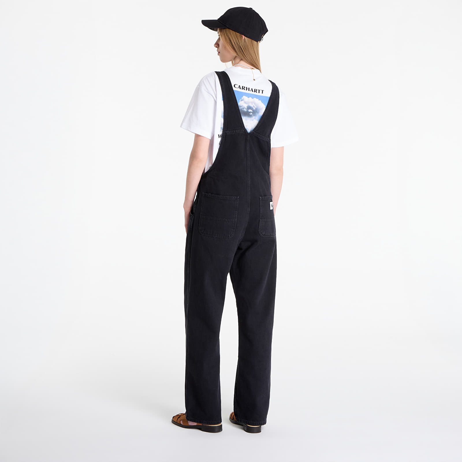 Jeans för kvinnor Carhartt WIP W' Bib Overall Straight Black Stone Washed