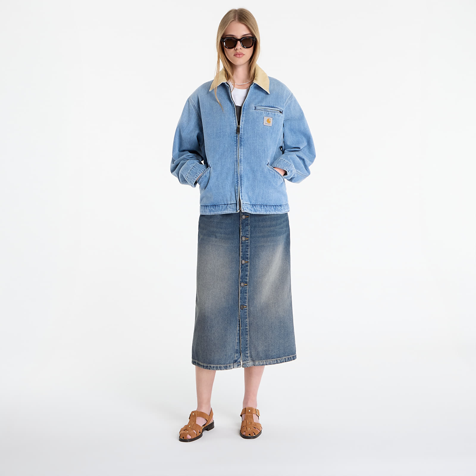 Herrenjacken Carhartt WIP OG Detroit Jacket UNISEX Blue/ Dusty H Brown