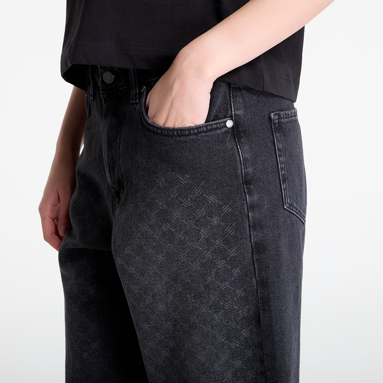 Ženske kratke hlače Daily Paper Laser Monogram Denim Shorts V2 Black