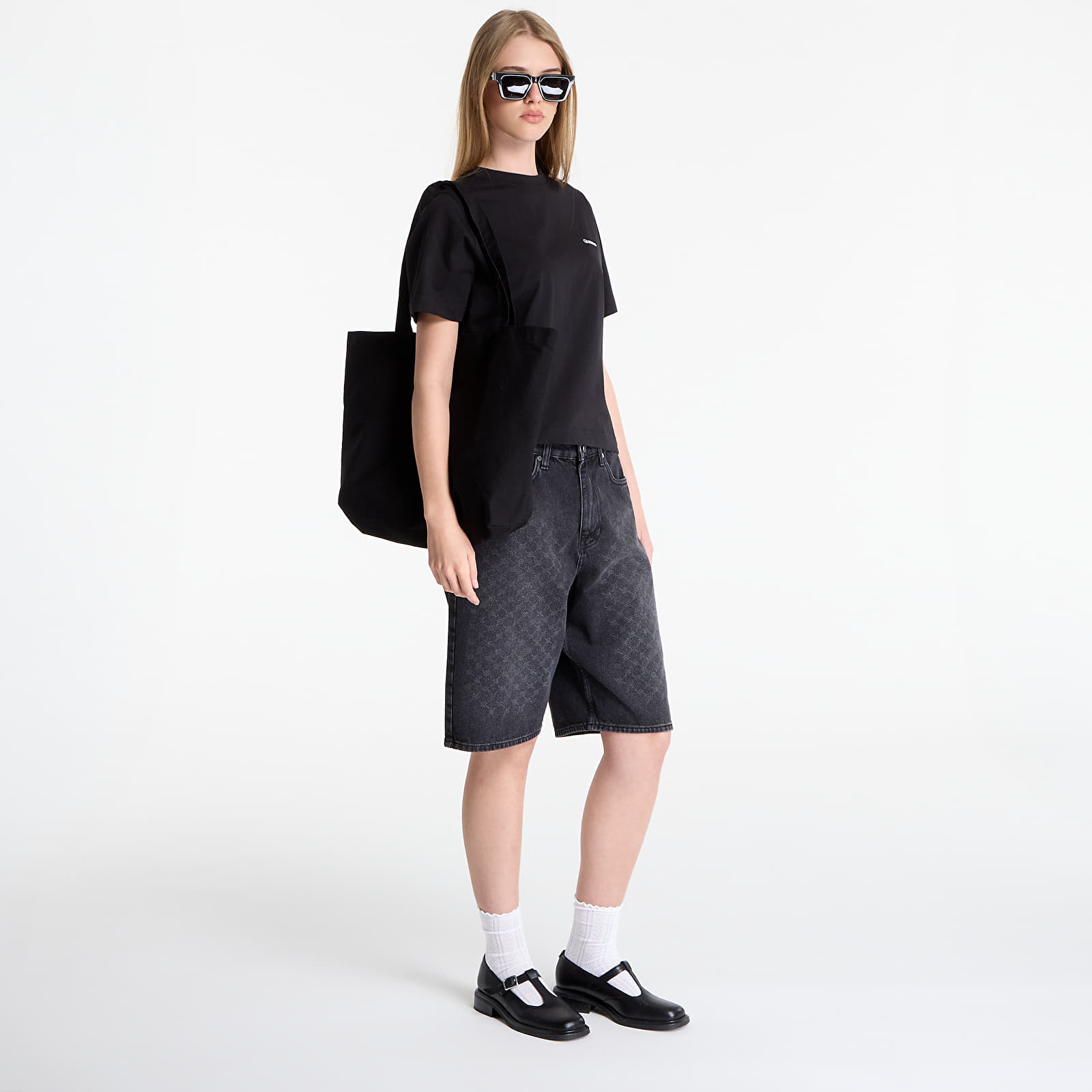 Ženske kratke hlače Daily Paper Laser Monogram Denim Shorts V2 Black