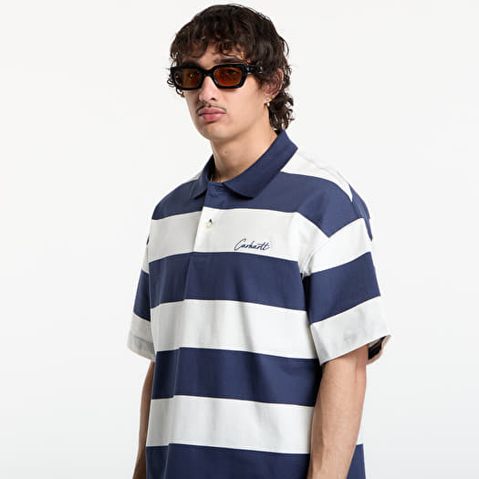 Carhartt WIP S/S Delray Polo UNISEX Delray Stripe/ Blue | Footshop