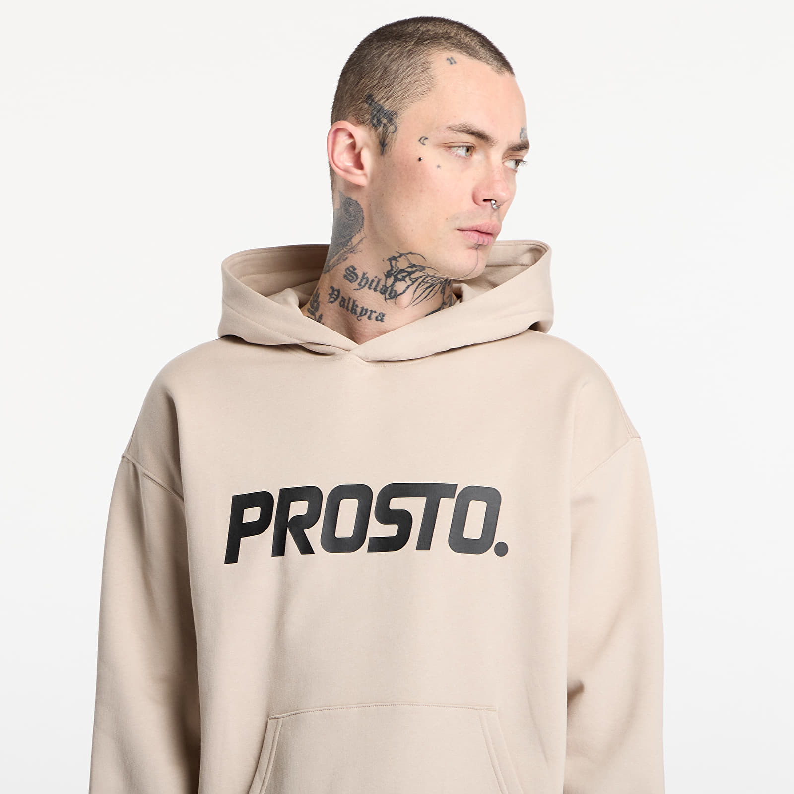 Mikiny Prosto Hoodie Big Log Beige