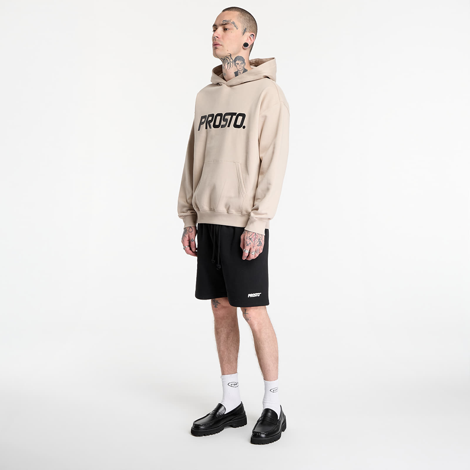 Mikiny Prosto Hoodie Big Log Beige
