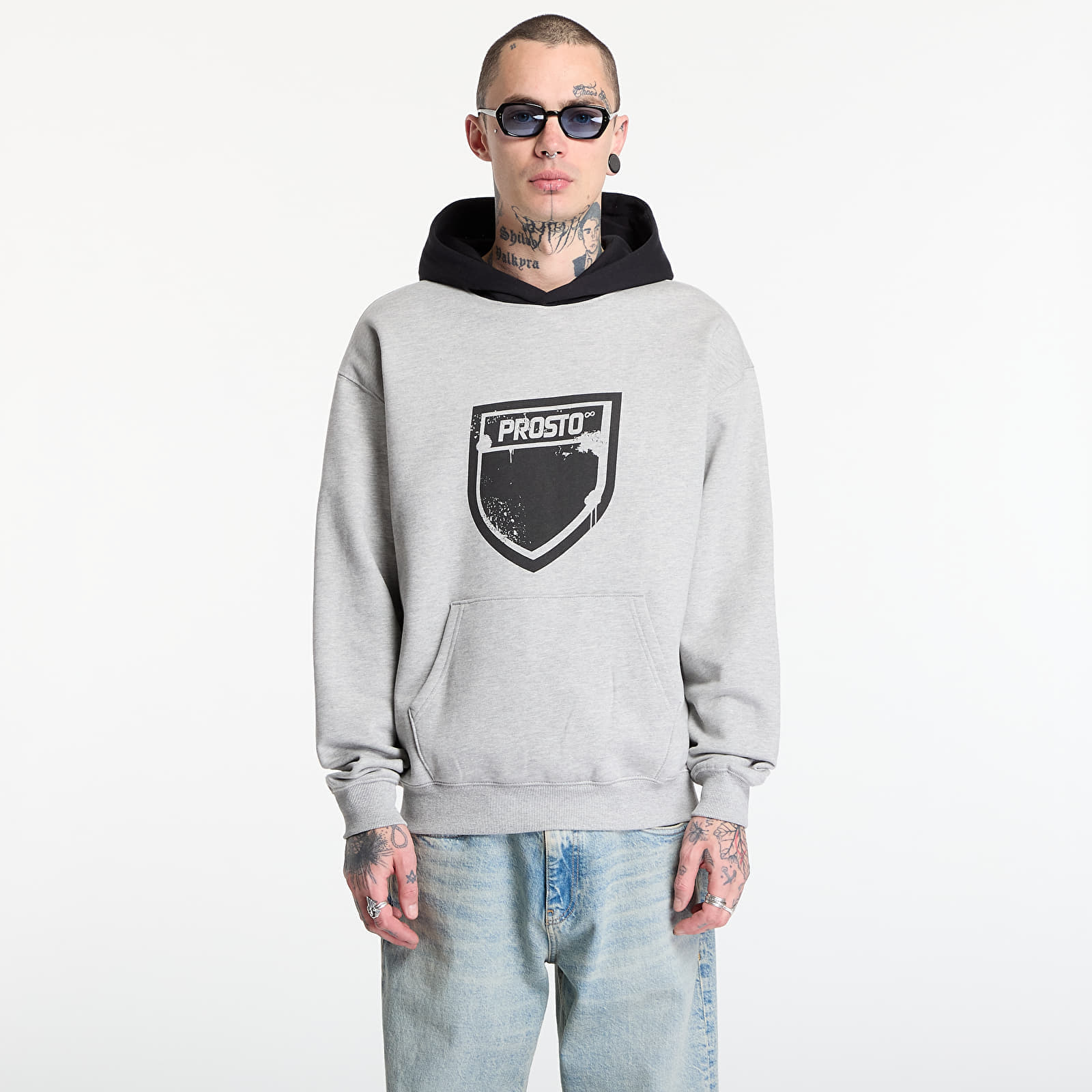 Levně Mikina Prosto Hoodie Splash Shield Gray L