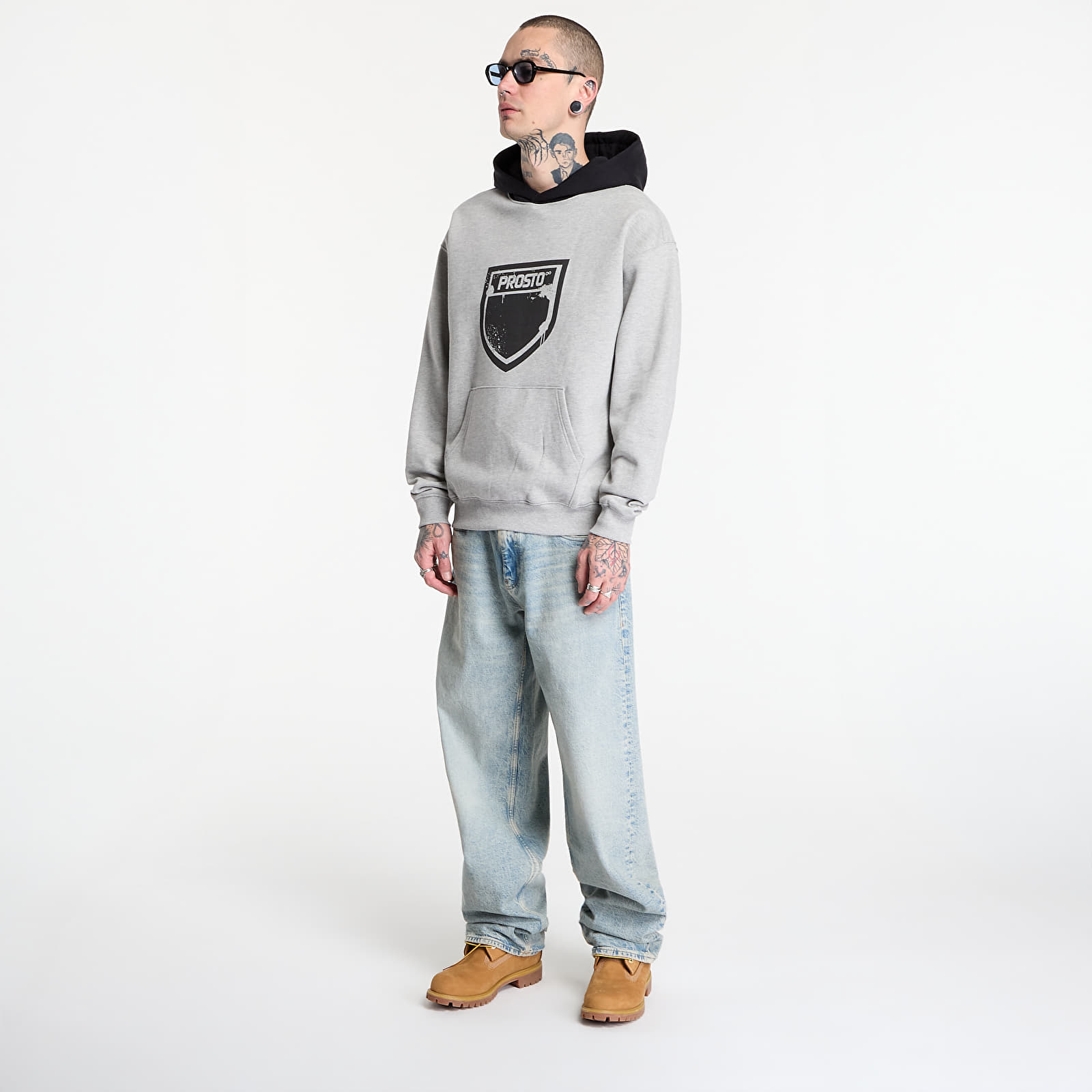 Регланы и толстовки Prosto Hoodie Splash Shield Gray