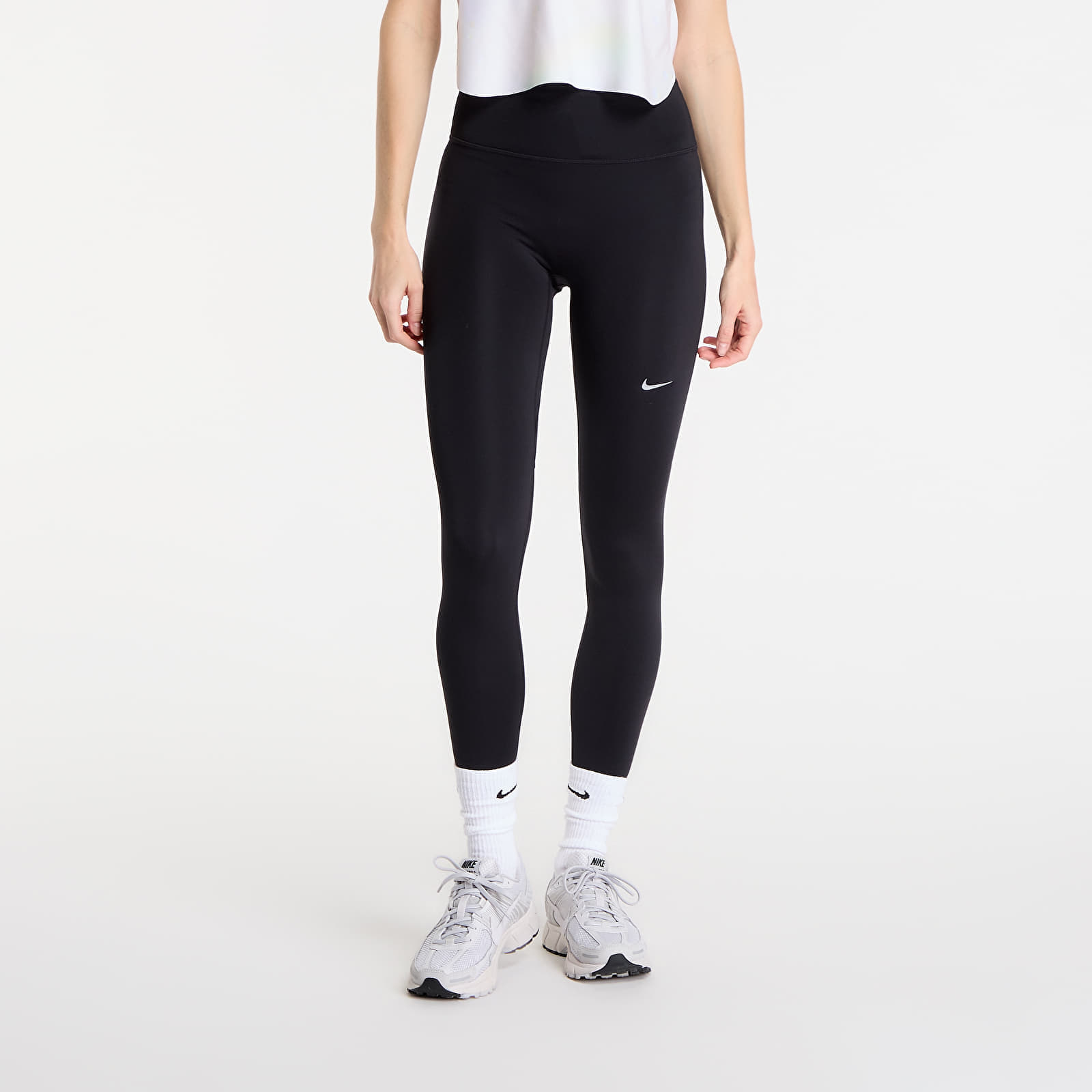 Levně Legíny Nike Tempo Women's High-Waisted 7/8 Running Leggings Black/ Reflective Silv XL