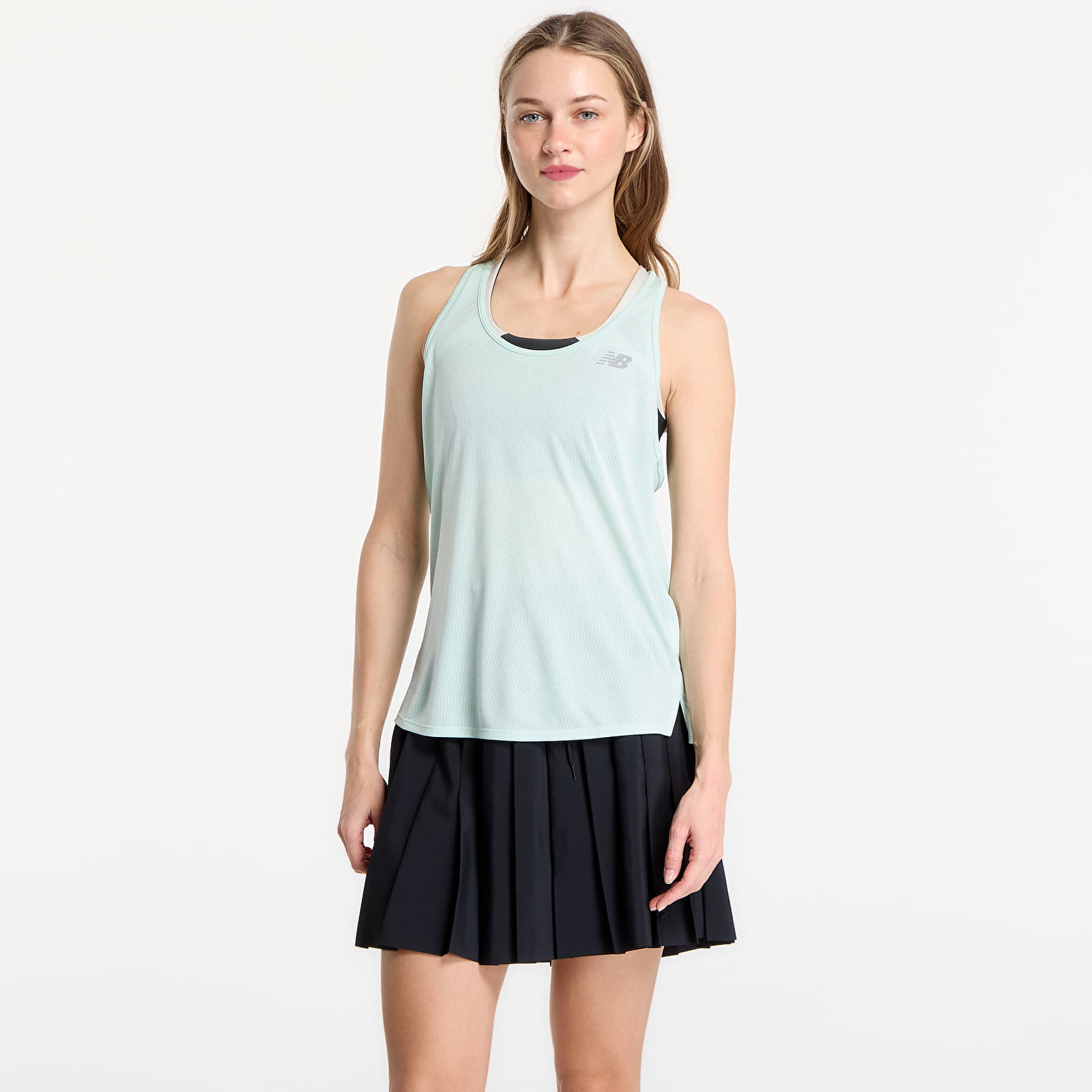 Levně Tílko New Balance Athletics Tank Cosmic Jade Heather L