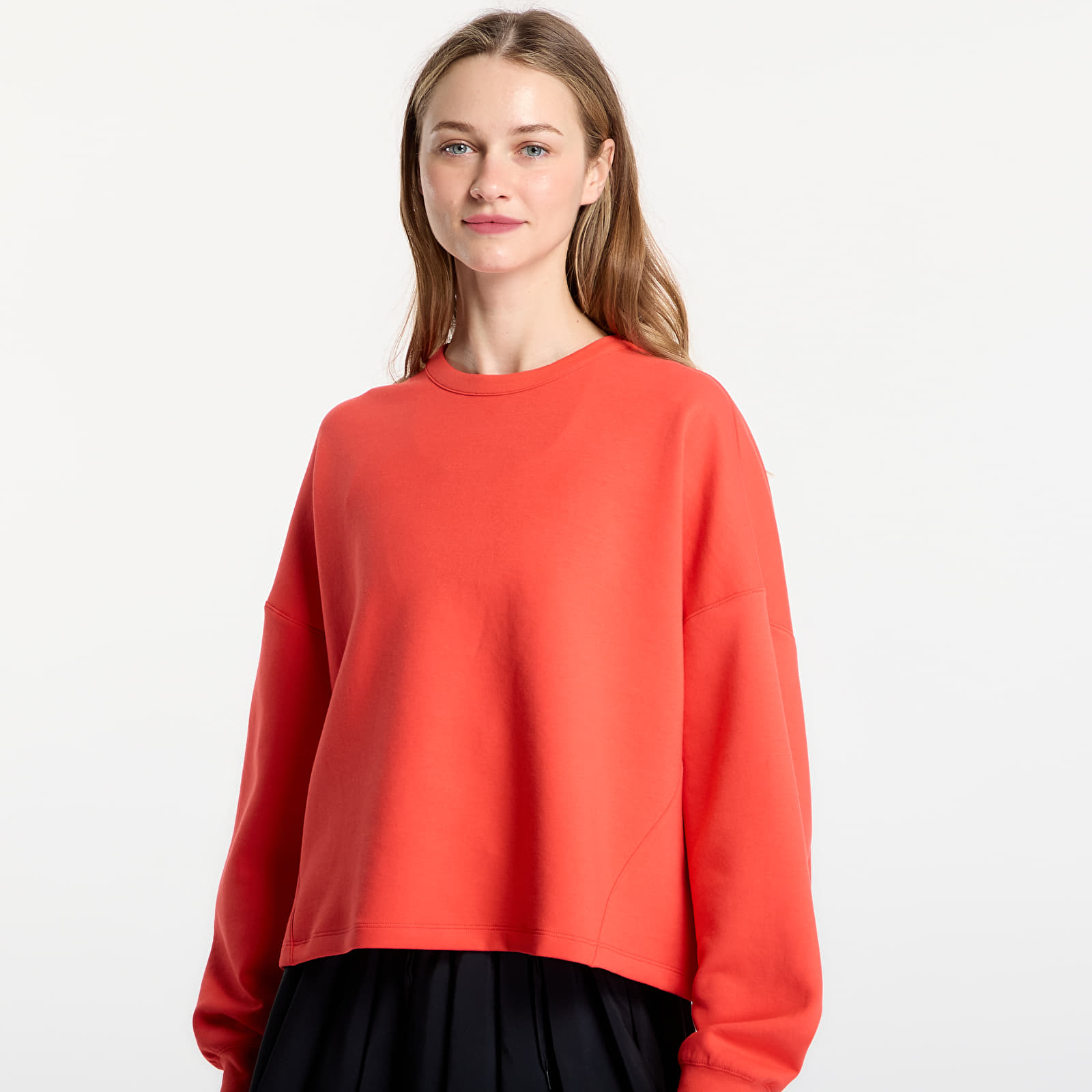 Hoodies and sweatshirts  Nike 24.7 ImpossiblySoft Women's Dri-FIT Oversized Crew-Neck Top Lt Crimson/ University Red