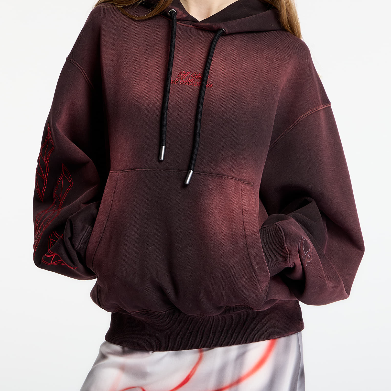 Mężczyźni Off-White x AC Milan Regular Hoodie UNISEX Black/ Red