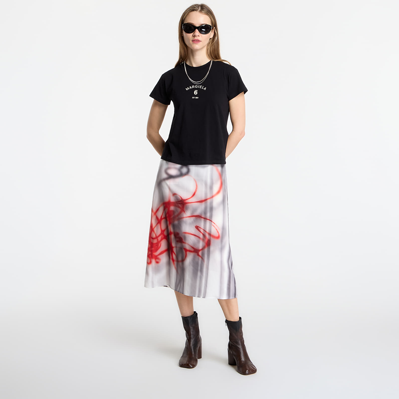 T-krekli MM6 Signature Jersey T-Shirt Black