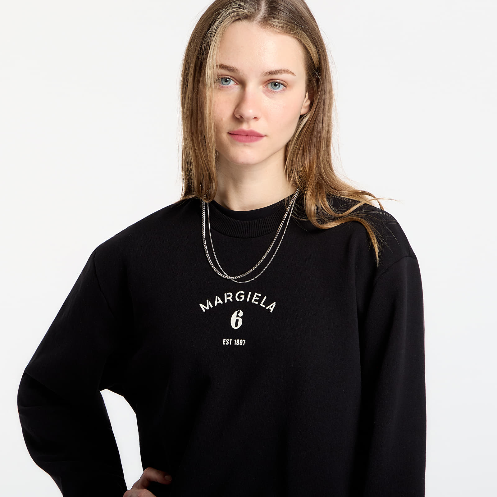Hoodies and sweatshirts  MM6 Signature Jersey Sweatshirt Black