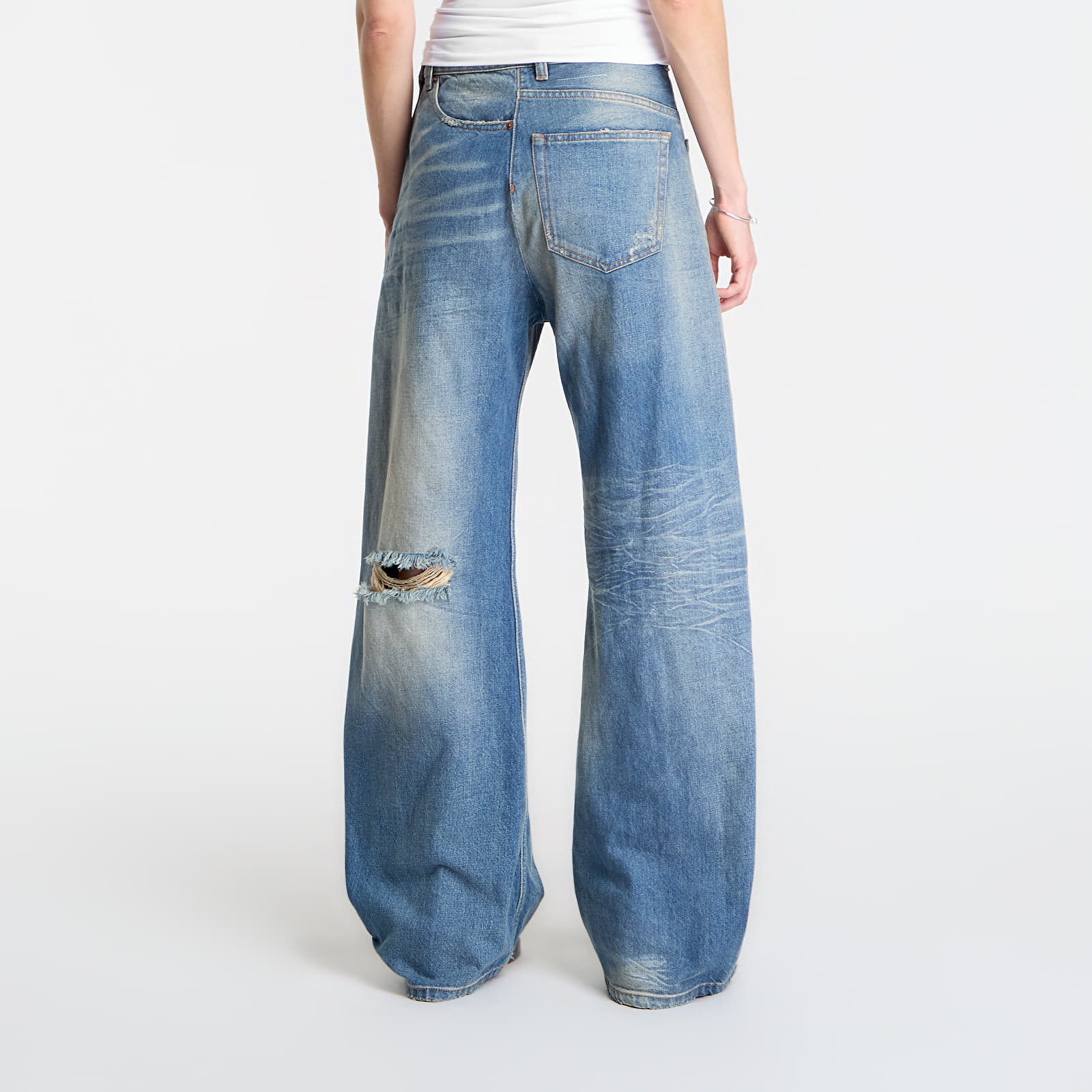 Jeans MM6 Twist Wide Leg Jeans Dark Grey Melange/ Brown