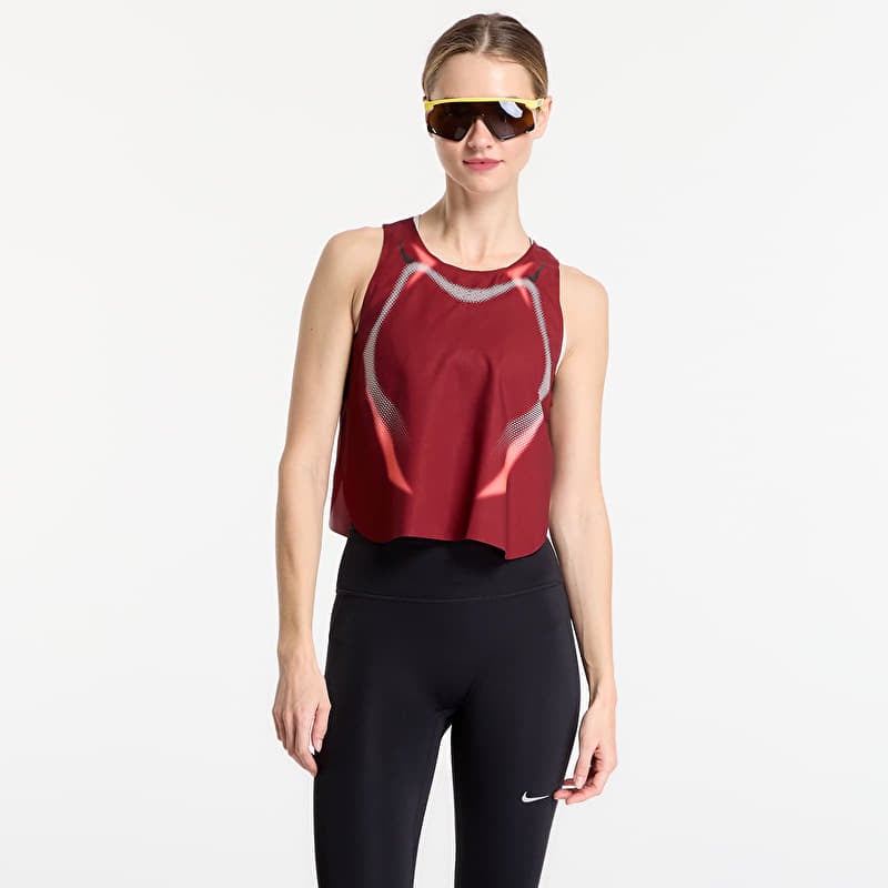Tílko Nike AeroSwift Women's Dri-FIT ADV Cropped Running Tank Top Team Red/ Black/ Black