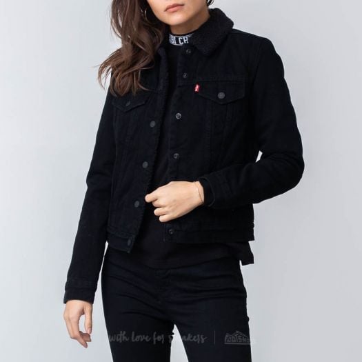Levis sherpa shop trucker black