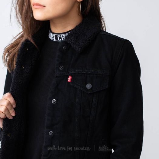 Levis original sherpa trucker jacket black online
