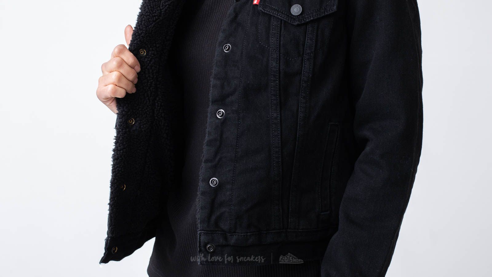Levis forever black sale original sherpa trucker jacket