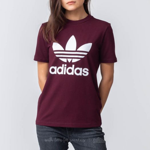 Adidas trefoil tee maroon new arrivals