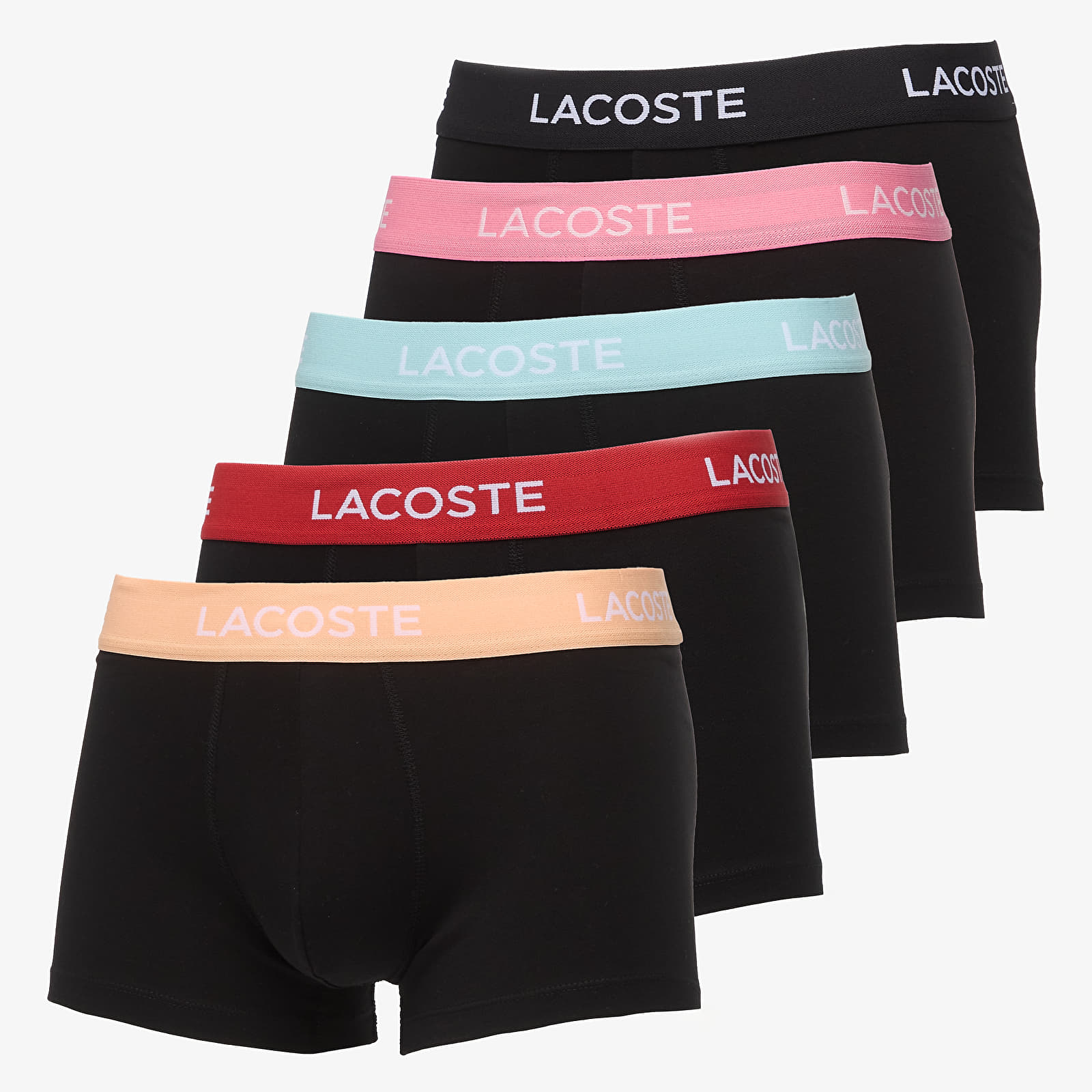 Ανδρικά μποξεράκια LACOSTE 5 Pack Trunk Black/ Ledge-Reseda-Pastille Mint-Lighthouse Red-Black