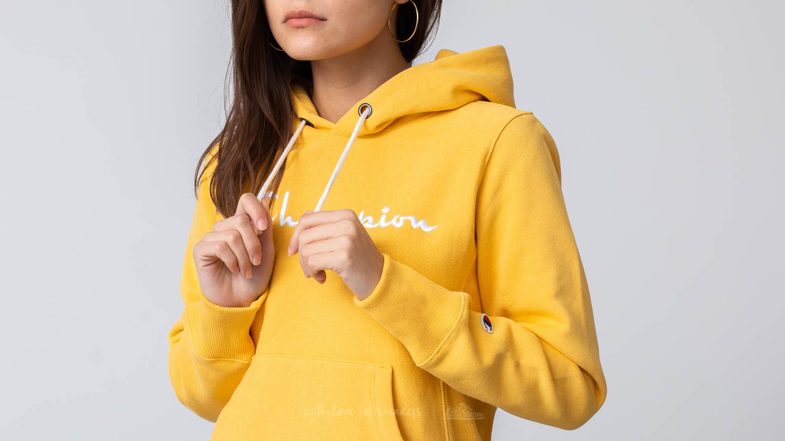 Mikinas ar kapuci un sporta krekli Champion Reverse Weave Hoodie Yellow