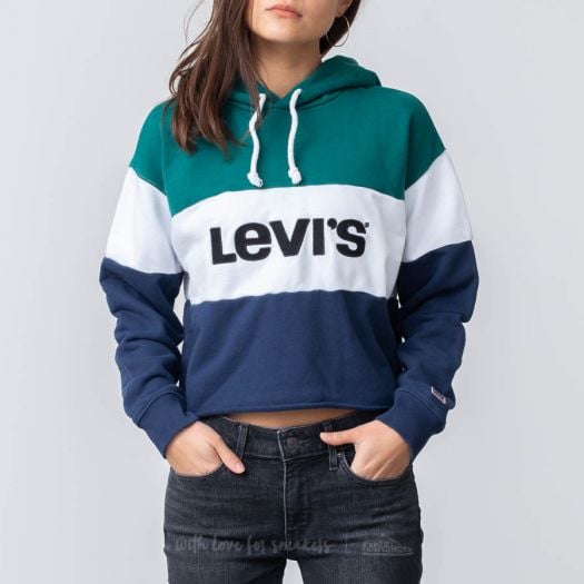 Raw cut crop hoodie levis hotsell