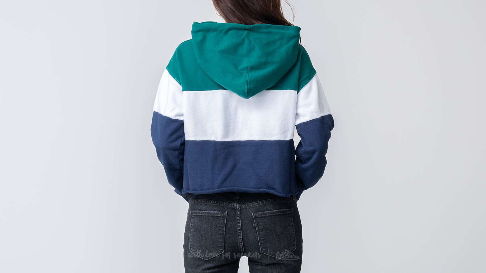 Levis raw cut cb crop hoodie color shop block