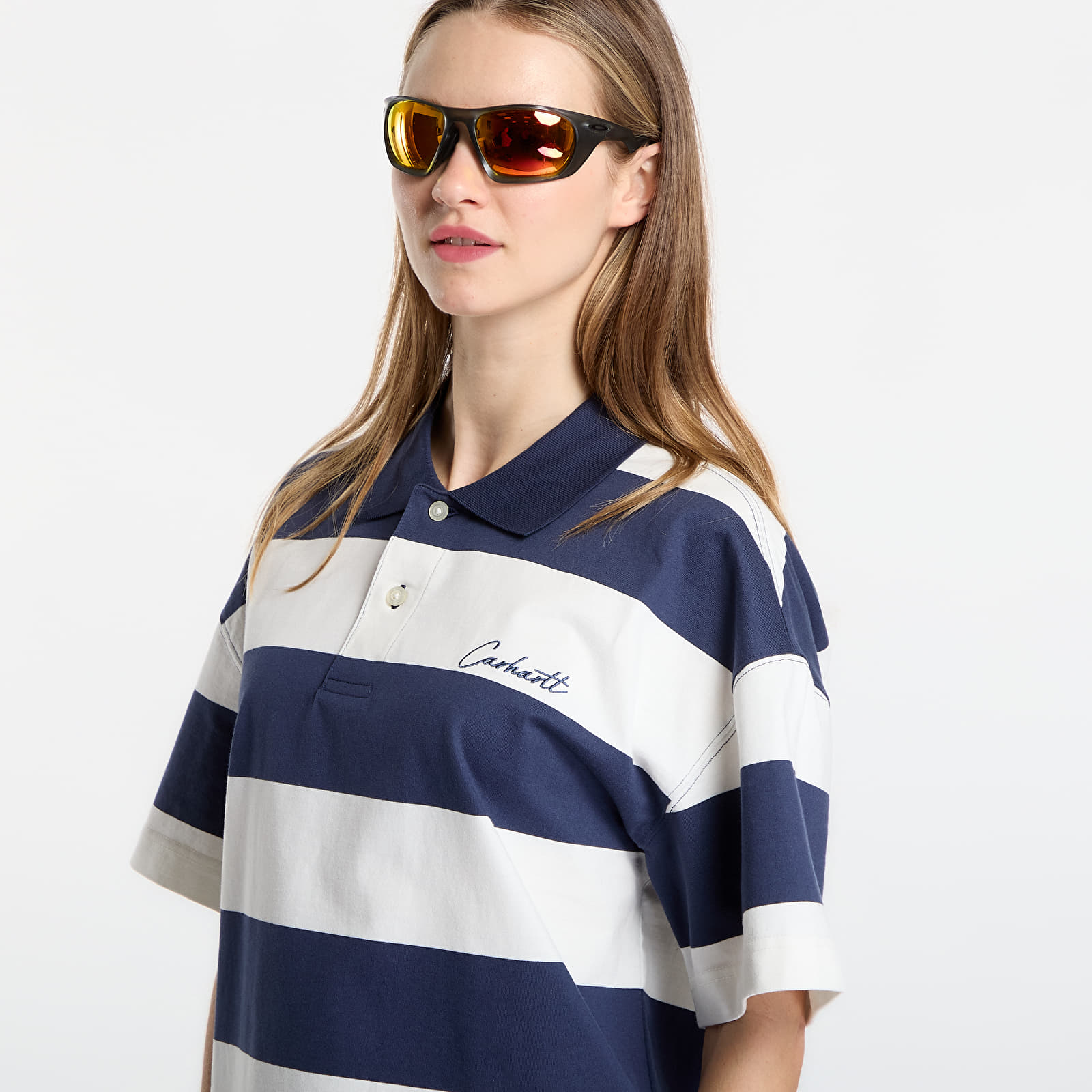 Majice i košulje Carhartt WIP S/S Delray Polo UNISEX Delray Stripe/ Blue