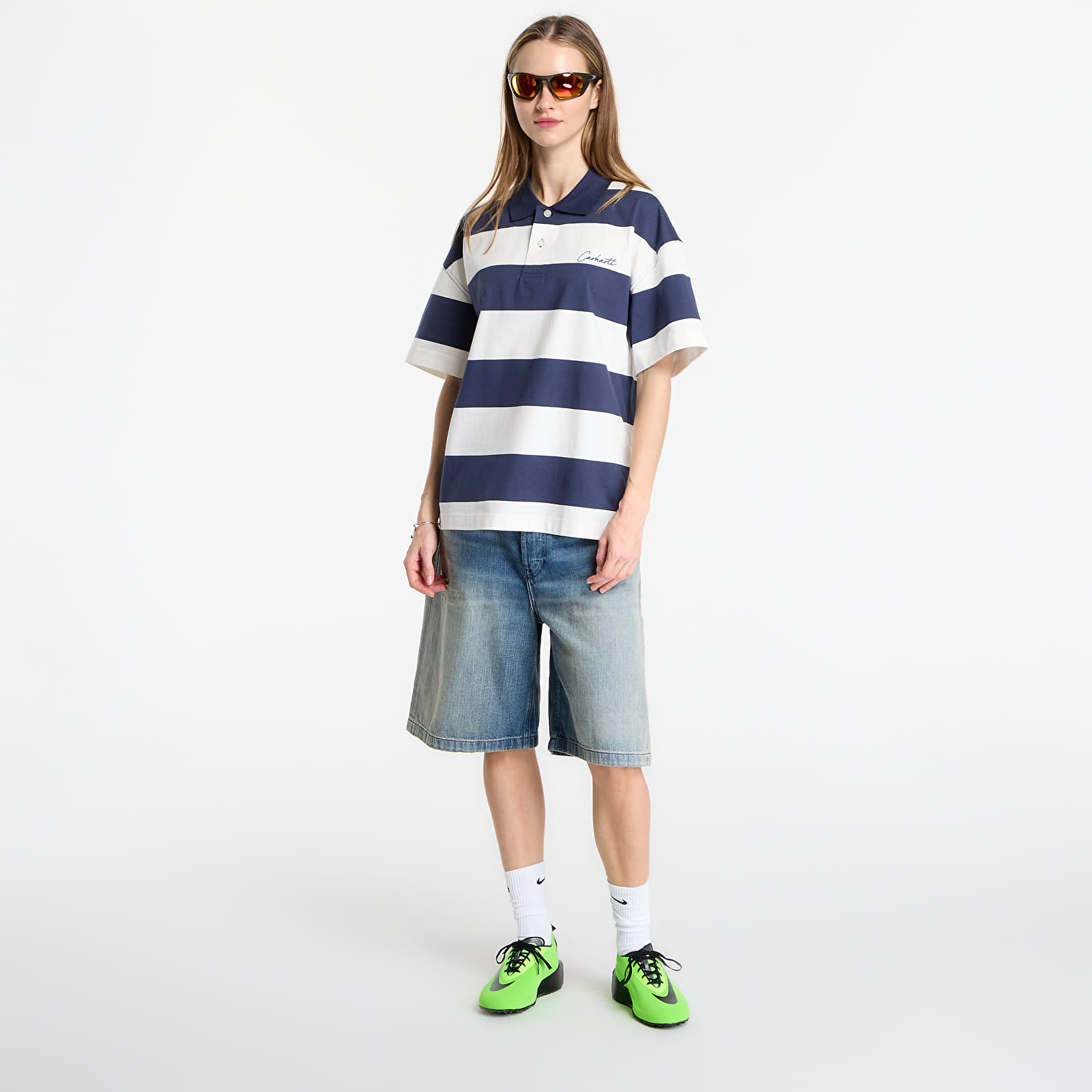 Majice i košulje Carhartt WIP S/S Delray Polo UNISEX Delray Stripe/ Blue