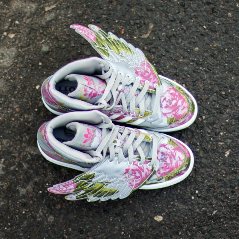 アディダス ジェレミースコット BEVERLY HILLS 花柄 スニーカー Women's shoes adidas Jeremy Scott Wings Floral Mgh Solid Grey