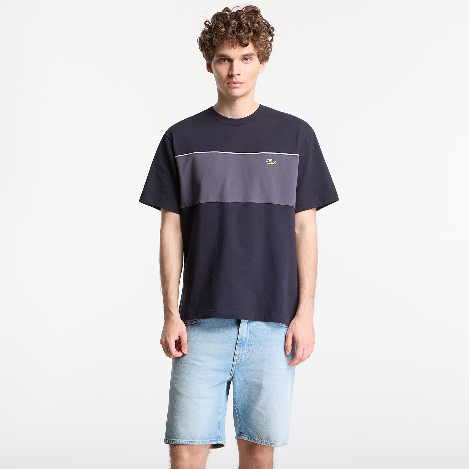Ανδρικά μπλουζάκια LACOSTE Tee-Shirt Blackbird/ Graphite