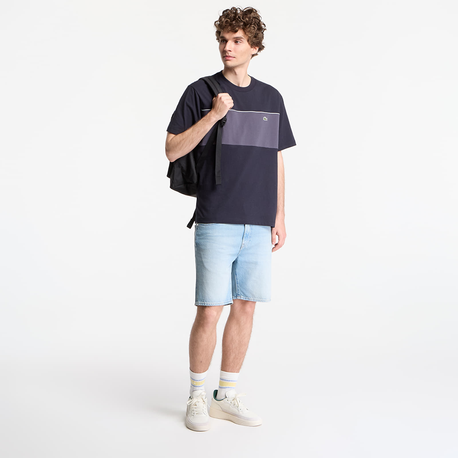 Ανδρικά μπλουζάκια LACOSTE Tee-Shirt Blackbird/ Graphite