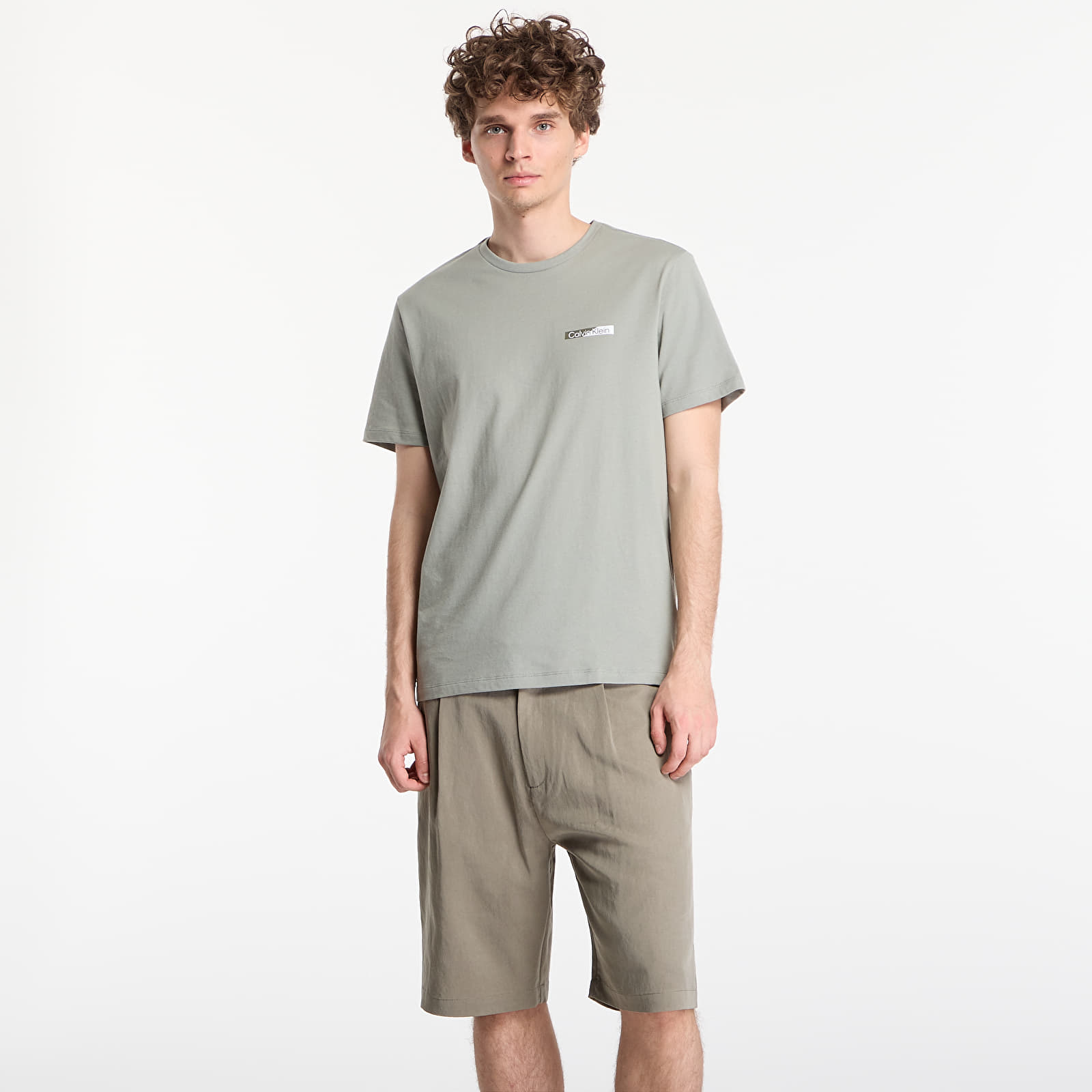 T-shirts de homem Calvin Klein Ss 30S Eu Spw Split Standard Graphic Tee Shadow