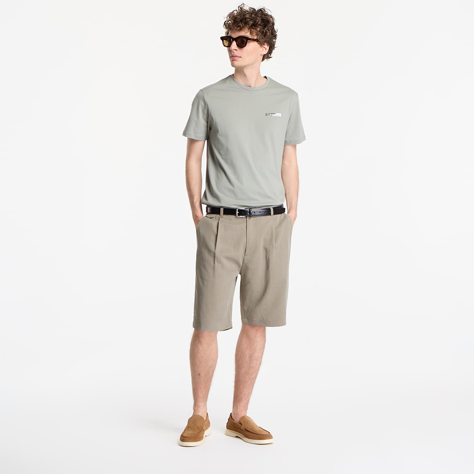 T-shirts de homem Calvin Klein Ss 30S Eu Spw Split Standard Graphic Tee Shadow