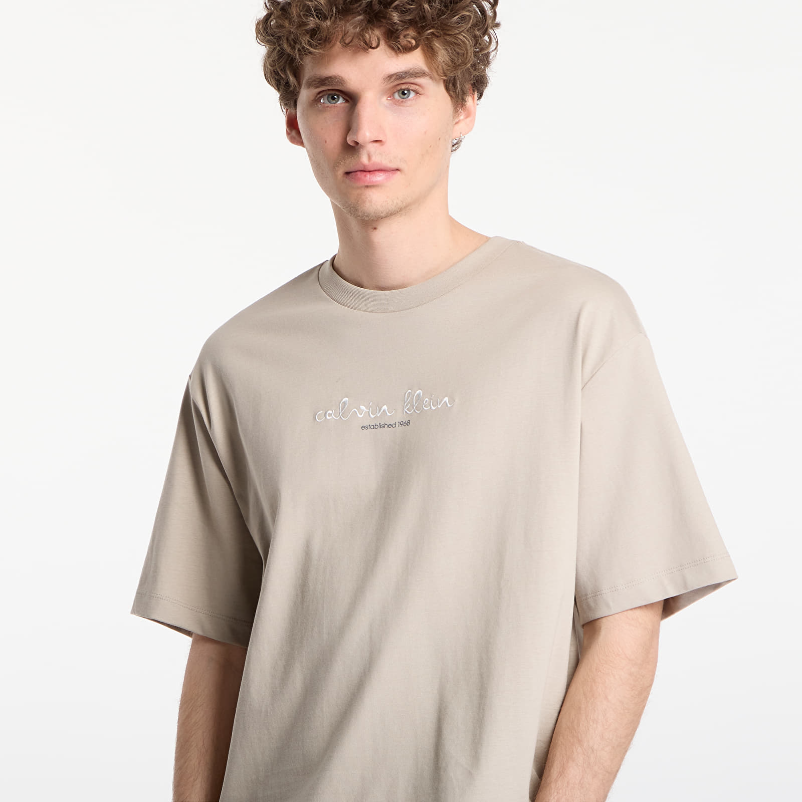 Männer T-Shirts Calvin Klein Jeans Ss 16S Ck Trvl Lines Graphic Tee Plaza Taupe