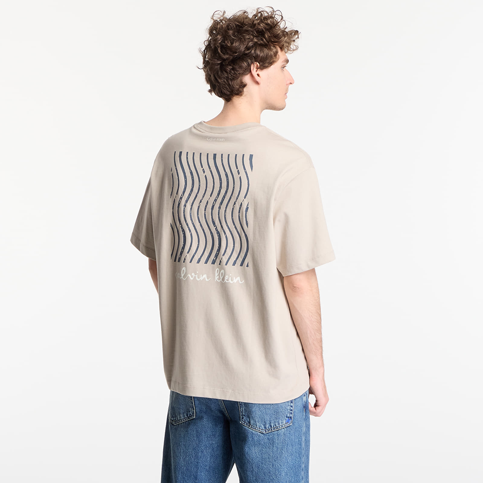 Männer T-Shirts Calvin Klein Jeans Ss 16S Ck Trvl Lines Graphic Tee Plaza Taupe