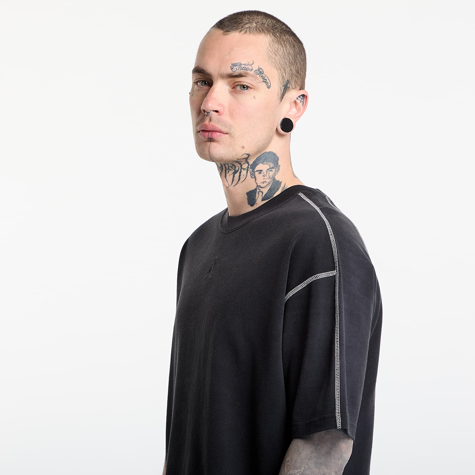 Tričká Jordan Flight Men's Heavyweight Short-Sleeve Top Black/ Sail/ Black