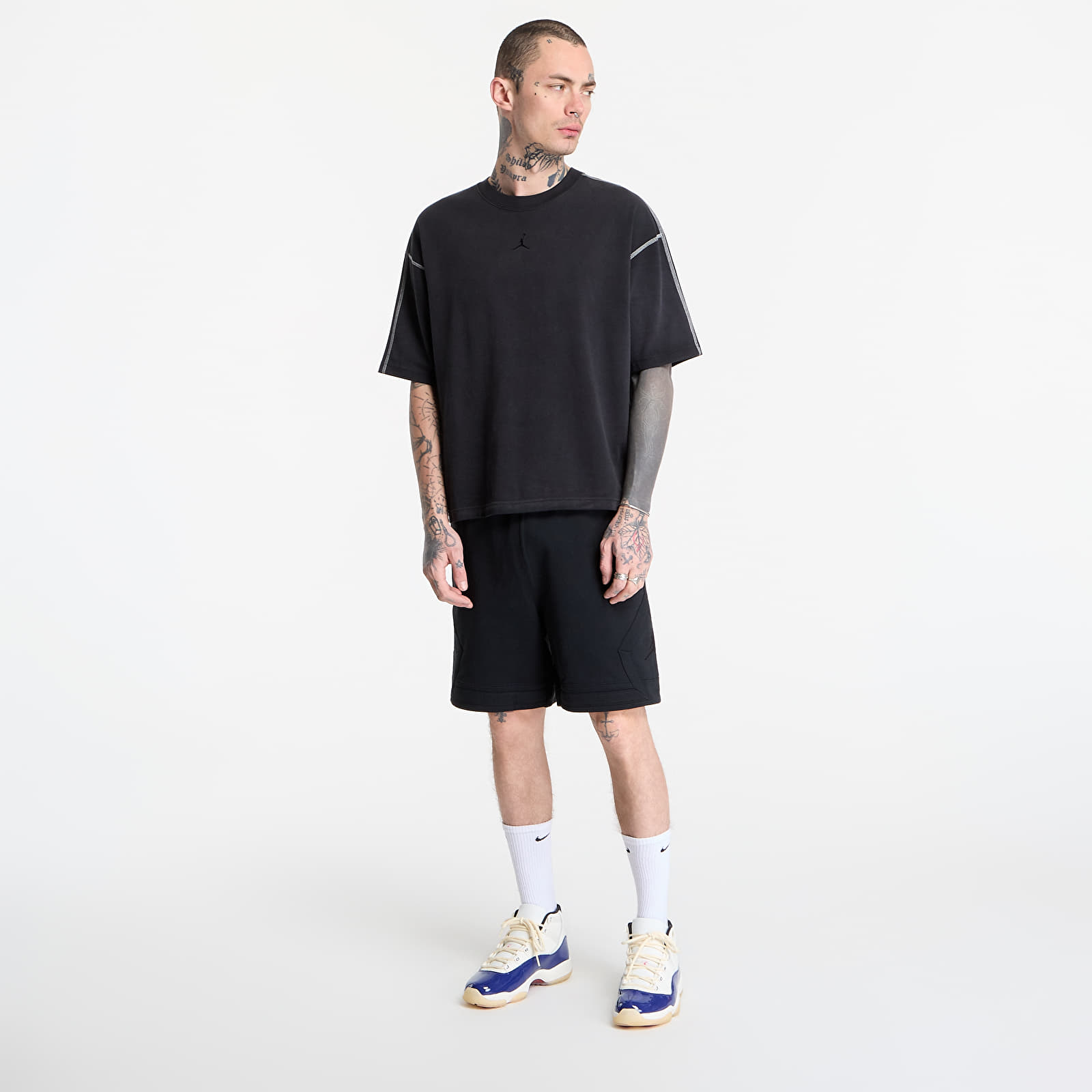 Tričká Jordan Flight Men's Heavyweight Short-Sleeve Top Black/ Sail/ Black