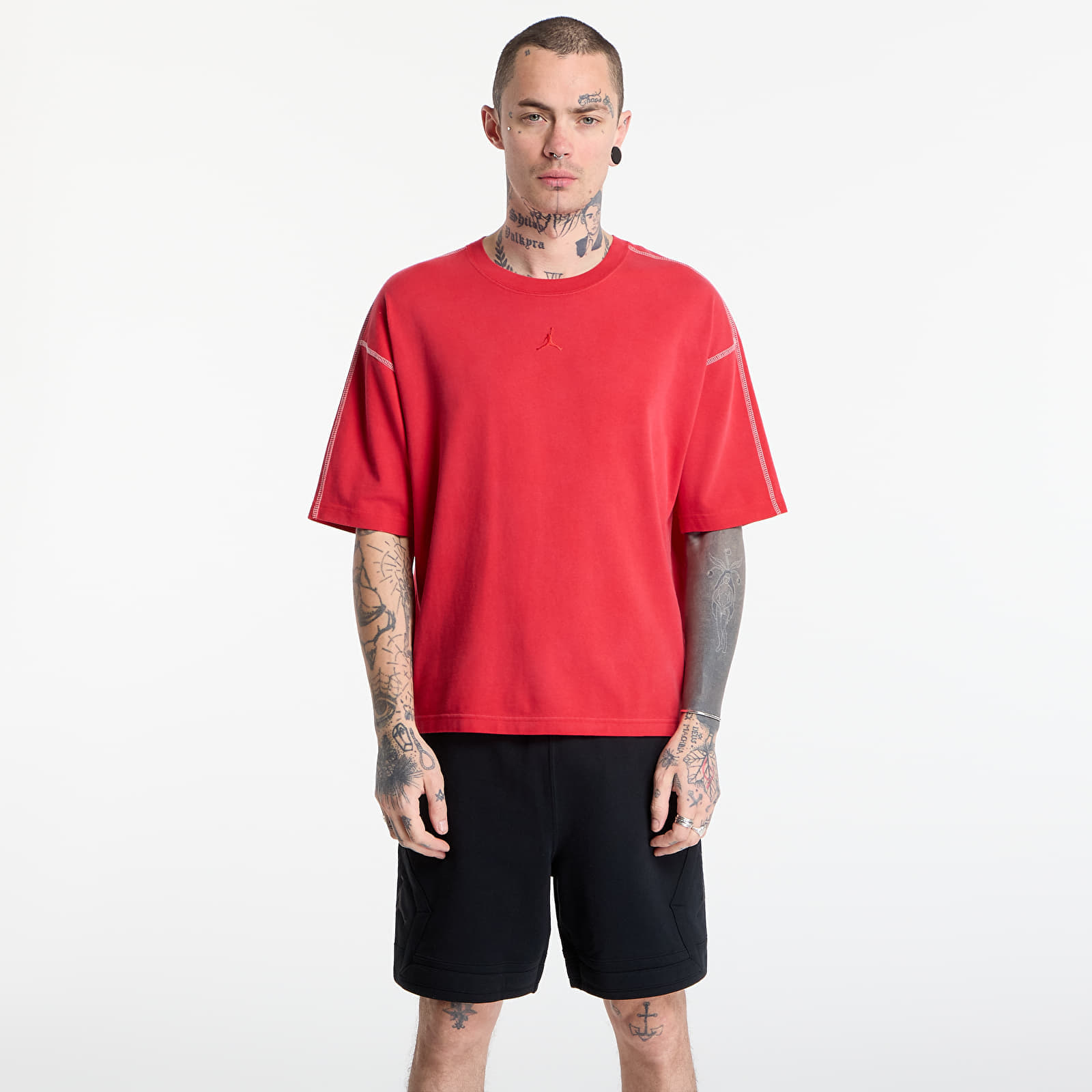 aglietta Jordan Flight en's Heavyweight Short-Sleeve Top University Red/ Sail/ University Red