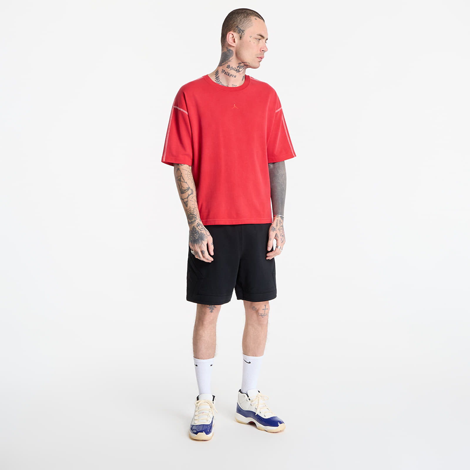 Tričká Jordan Flight Men's Heavyweight Short-Sleeve Top University Red/ Sail/ University Red