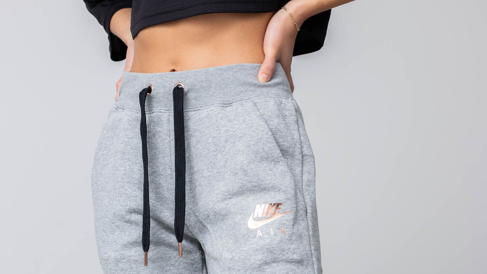 Bukser Nike Sportswear Air Fleece Pants Dark Grey Heather/ Black