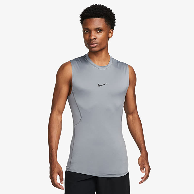Nike Pro Men's Dri-FIT Tight Sleeveless Fitness Top Smoke Grey/ Black