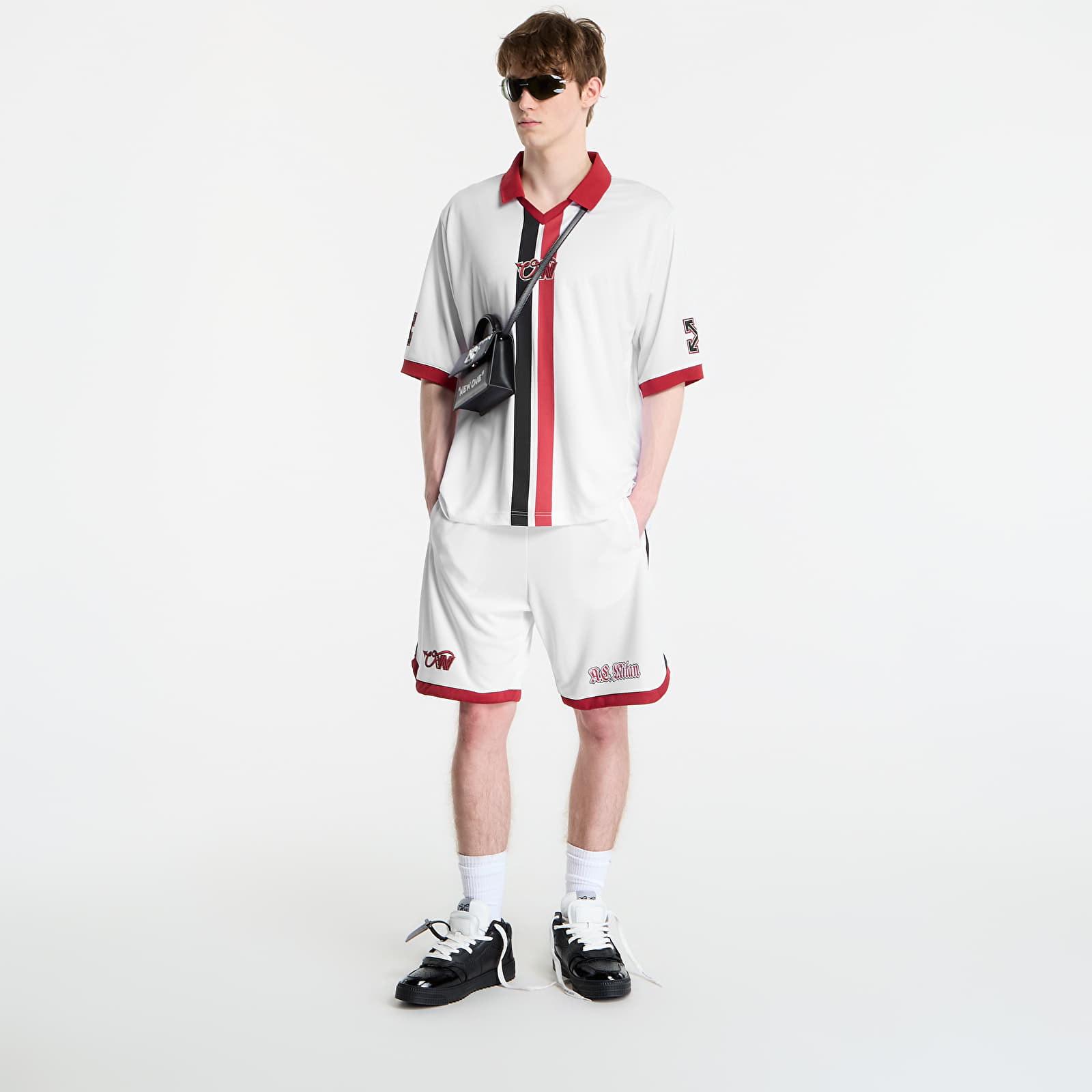 Pánské oblečení Off-White x AC Milan Arrow Tech Shorts White/ Red