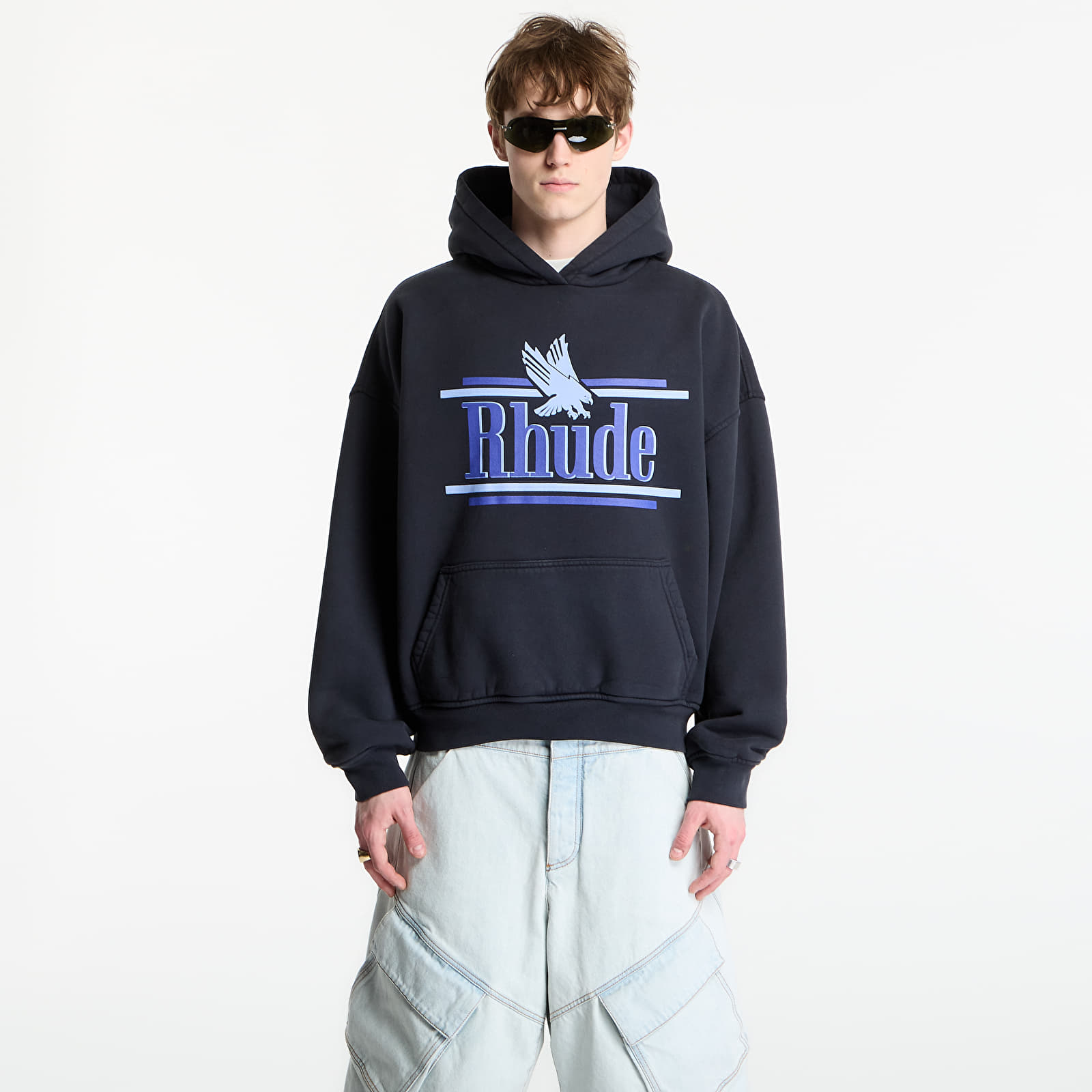 Sweatjacken und Sweatshirts Rhude Rossa Hoodie Vintage Black/ Blue