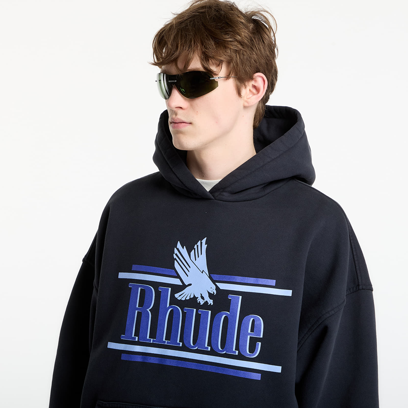 Sweatjacken und Sweatshirts Rhude Rossa Hoodie Vintage Black/ Blue